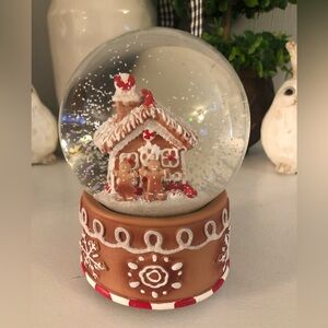 Gingerbread House Man Musical Christmas Snow Globe by  Gisela Graham